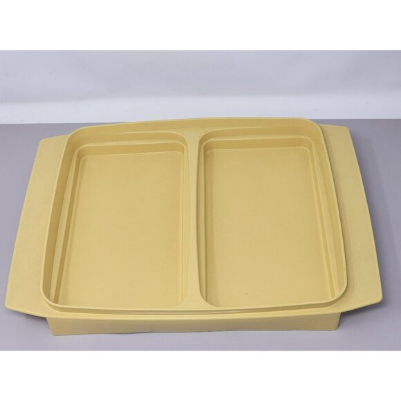 Tupperware‎ Vintage Yellow & White Rectangle Deviled Egg Carrier - Picture 10 of 15